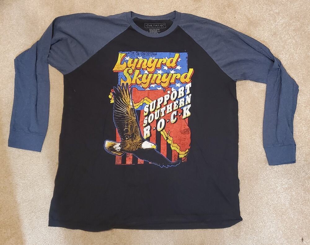 LYNYRD SKYNYRD LONG SLEEVE T SHIRT SUPPORT SOUTHERN ROCK LIVE NATION SIZE XXL-2X